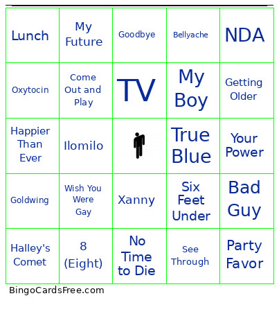 BILLIE Bingo Card 2