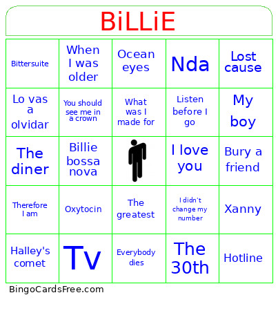 Billie Bingo Card