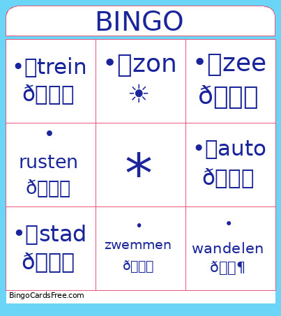 Bing Reizen (B) Bingo Card
