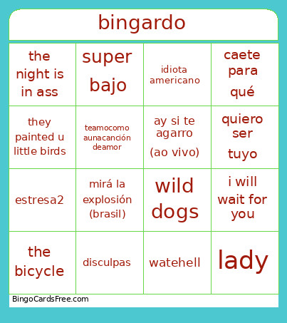 Bingardo Bingo Card
