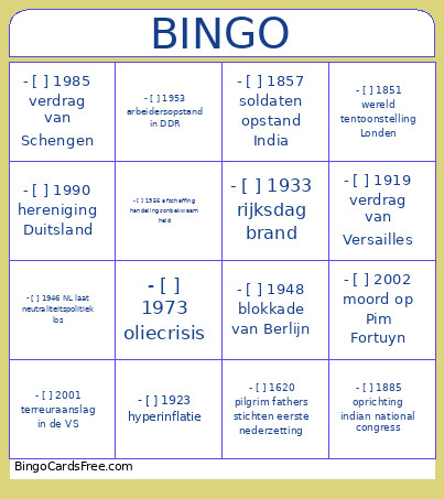 Binghokj Bingo Card