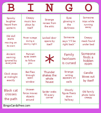 Bingity Bingo Card