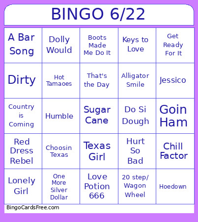 06/22 Bingo Card