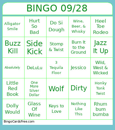 09/28 Bingo Card