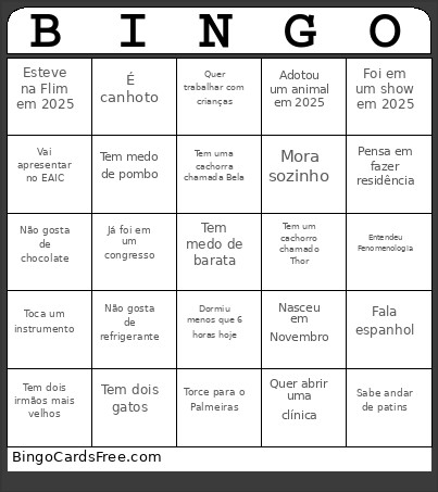 1 Bingo Card