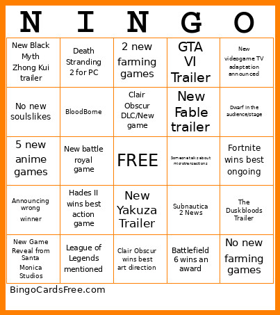 1 Bingo Card