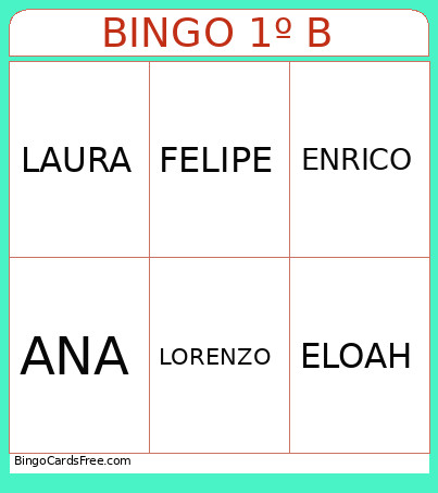 1º B Bingo Card