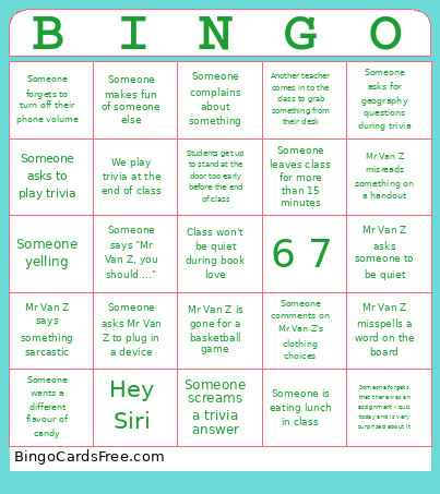 131 Bingo Card