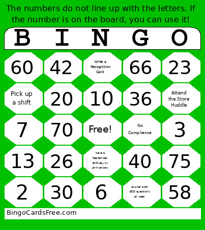 Bingo Card 2