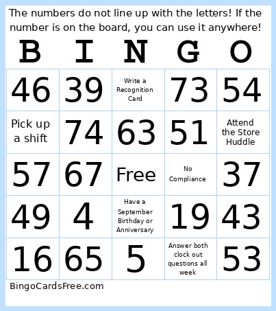 Bingo Card
