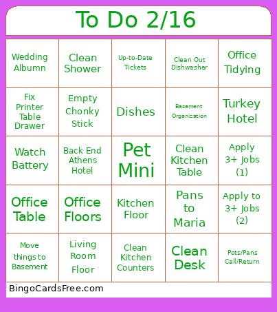 2/23-3/2 Bingo Card