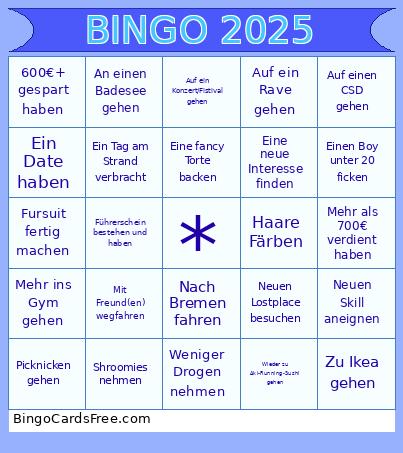 2025 Bingo Card