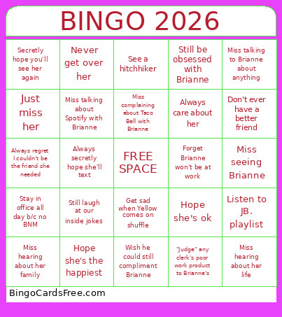 2026 Bingo Card