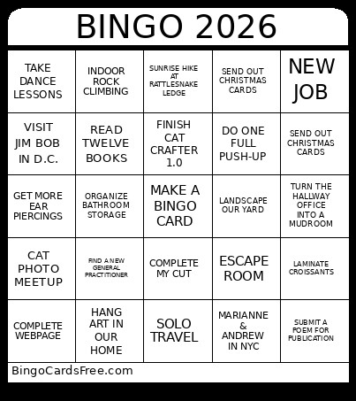 2026 Bingo Card 2