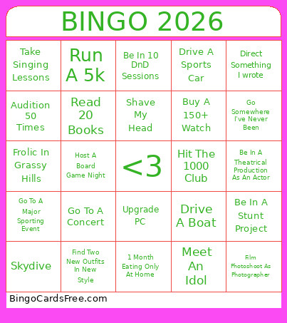 2026 Bingo Card