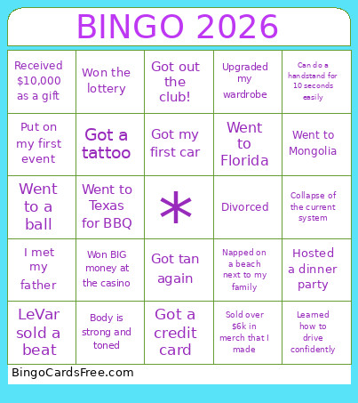 2026 Bingo Card