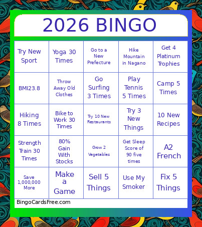 2026 Bingo Card