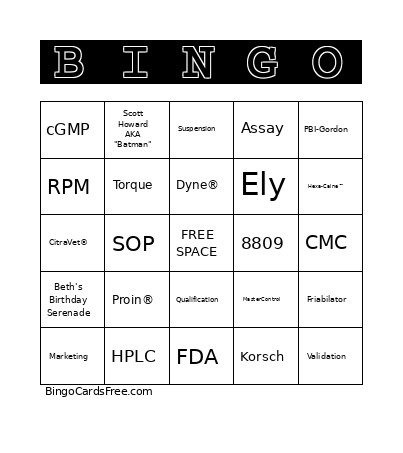 2026 Bingo Card