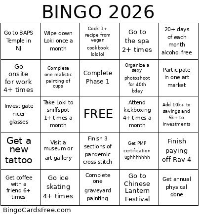 2026 Rachel Bingo Card