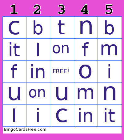 ! Bingo Card