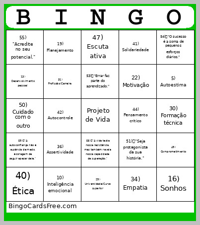 Bingo Card 2