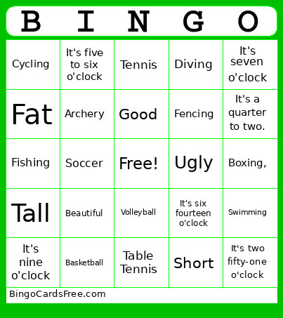 Bingo Card