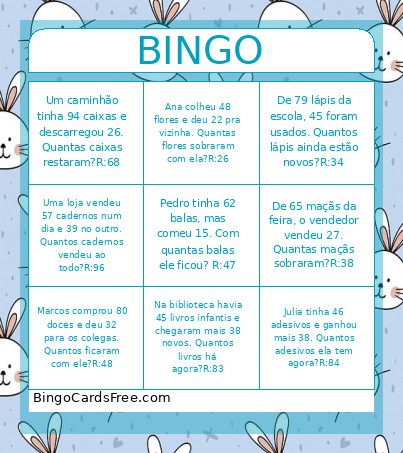 2C Bingo Card
