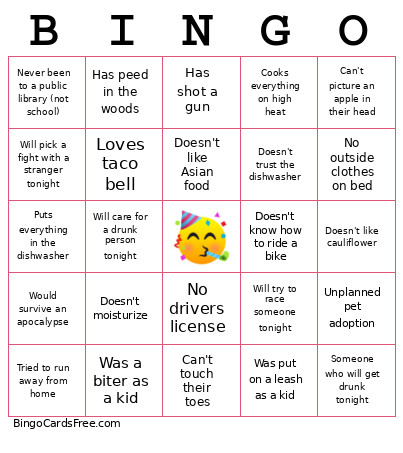 4 Bingo Card