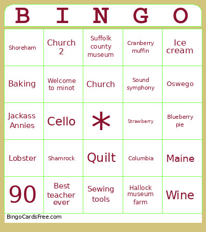 Bingo Card