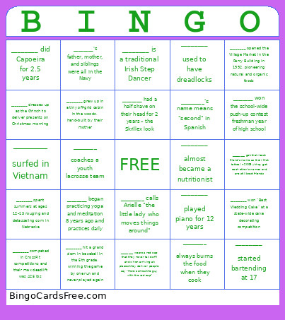 5 Bingo Card