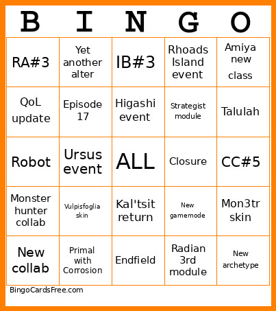 Bingo Card