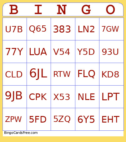 Bingo Card
