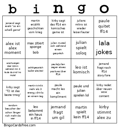 Bingo Card
