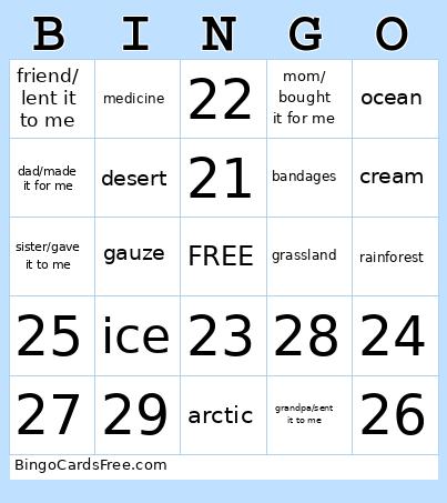 Bingo Card