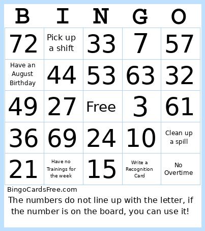 Bingo Card
