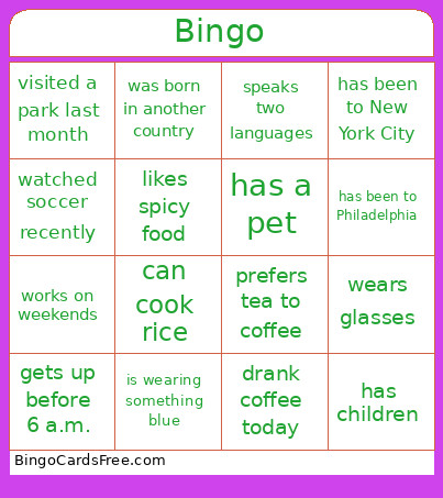 Bingo Card