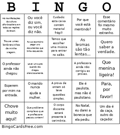 Bingo Card