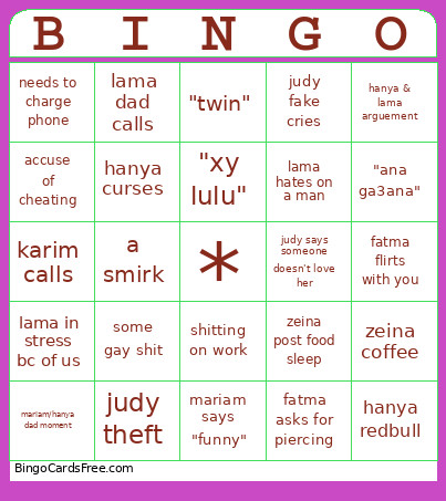 Bingo Card 2