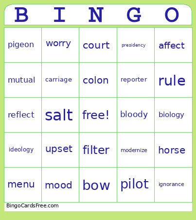 Bingo Card 2