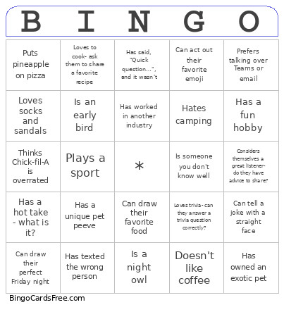 Bingo Card