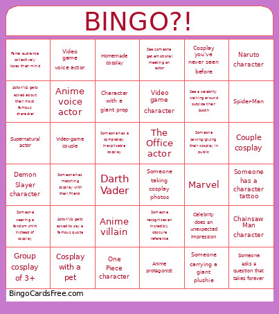 ?! Bingo Card