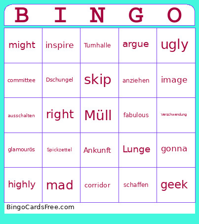 8C 193-195 Bingo Card