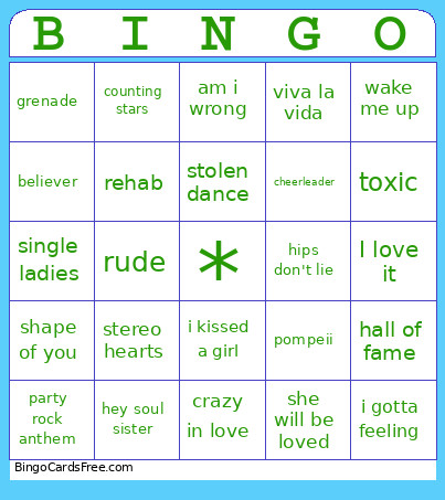 8th July Bingo Card