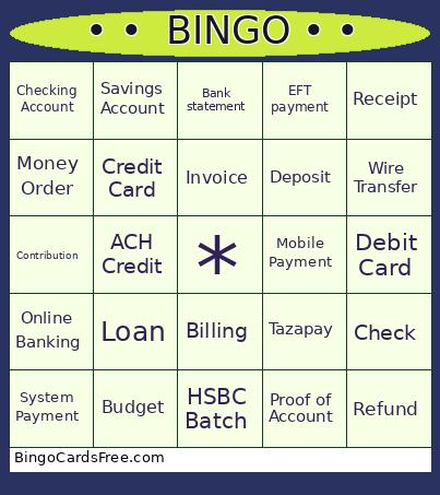 • • • • Bingo Card