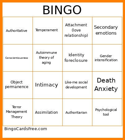 Activity 4 Bingo Card