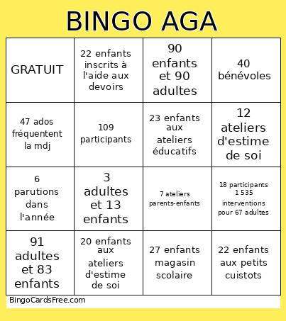 AGA Bingo Card
