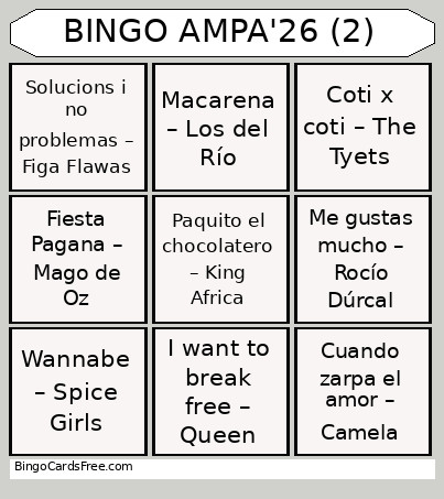 AMPA'26 (2) Bingo Card