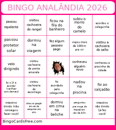 ANALÂNDIA 2026 Bingo Card