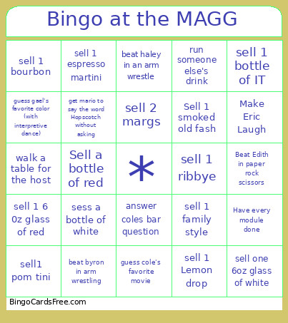 At The MAGG Bingo Card