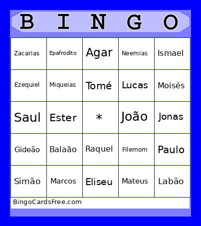 Bíblico Bingo Card